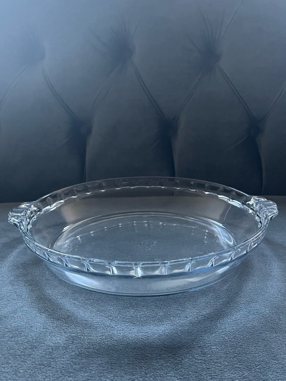Clear Glass Serving & Baking Dish with Scalloped Rim Handles